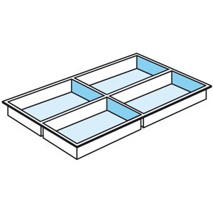 SETAM Plateau de compartimentage 4 cases pour tiroir TP6