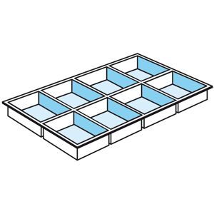 SETAM Plateau de compartimentage 8 cases pour tiroir TP6