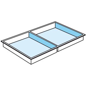 SETAM Plateau de compartimentage 2 cases pour tiroir TP3