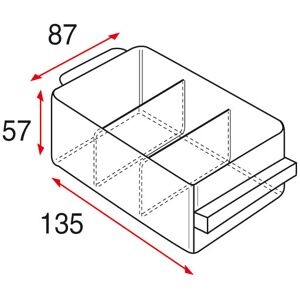 SETAM 24 separations transparentes pour tiroir C de bloc-tiroir metallique