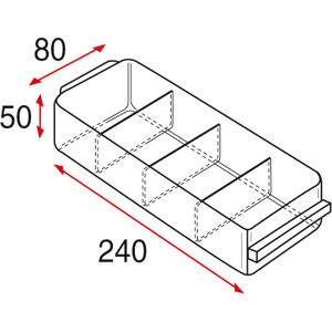 SETAM 36 separations transparentes pour tiroir 1CL de bloc-tiroir metallique