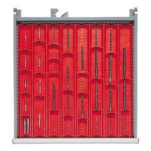 SETAM Agencement pour tiroir H.50 ou H.75 mm d'armoire metallique M en canaux plastique - 8 couloirs diame