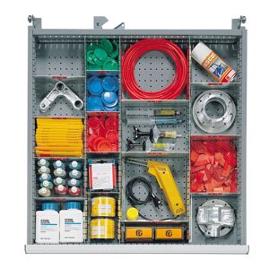 SETAM Agencement pour tiroir H.100 ou H.125 mm d'armoire metallique M en casiers amovibles