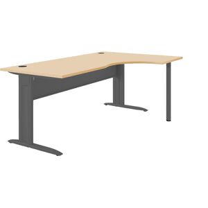 SETAM Bureau asymetrique 90° chene/ant 180120/60 cm avec retour droit