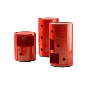 KARTELL Meuble de rangement - COMPONIBILI 2 tiroirs ABS Diam 32cm x H 40cm Rouge - Publicité