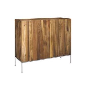 Meuble de rangement - Buffet FARIBA L 135 Naturel/ inox L 135cm x P 45cm x H 112,5cm,  Pieds H 22,5cm Chêne massif, Piètement acier inoxydable