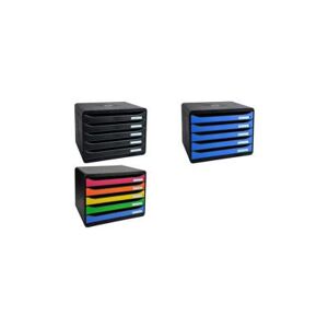 Module de classement Exacompta Big Box - 5 tiroirs - L27 x H27,1 x P35,5 cm - noir/multicolore - Publicité