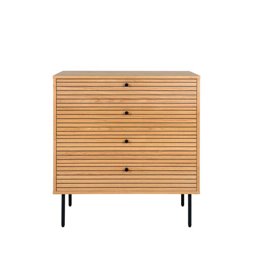 House Nordic Kyoto - Commode 4 tiroirs en bois L80cm - Couleur - Bois clair