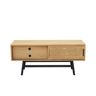 Robin des Bois Meuble tv chêne et cannage 1 porte 1 tiroir Beige 121x53x40cm