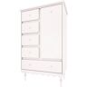 Wood Luck Design Commode 5 tiroirs 1 porte blanc