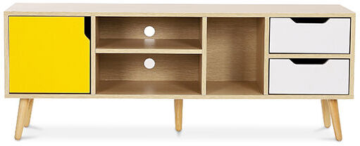 Privatefloor - Meuble de TV buffet style scandinave Aren - Bois Jaune