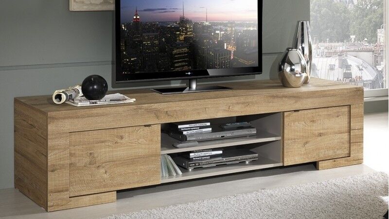 gdegdesign Meuble TV bois 2 portes 190 cm - Karel