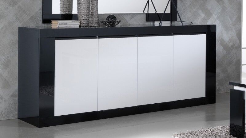 gdegdesign Buffet design noir et blanc 4 portes - Varsovie