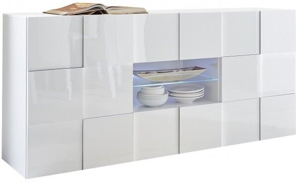 gdegdesign Buffet bahut blanc laqué 2 portes + 2 tiroirs - Faust