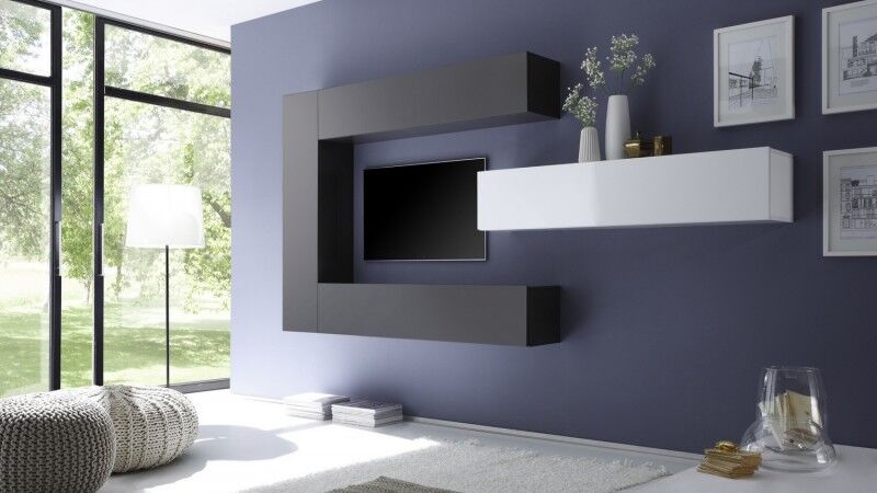 gdegdesign Ensemble meuble TV mural avec rangements - Manoj