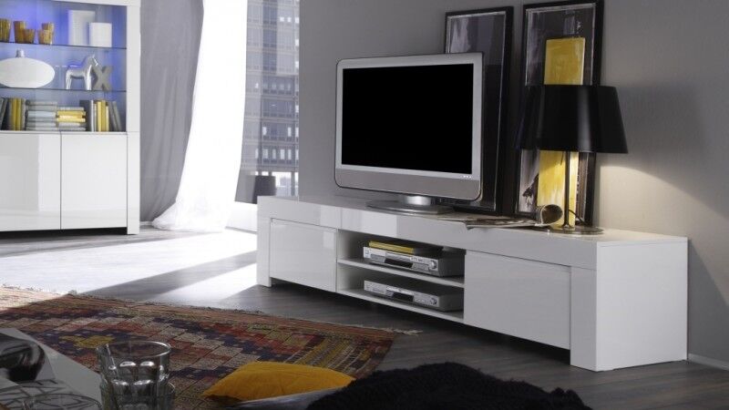 gdegdesign Meuble TV blanc 2 portes - Naomi