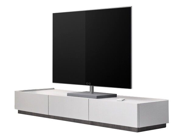 gdegdesign Meuble TV blanc mat 3 tiroirs - Ivo