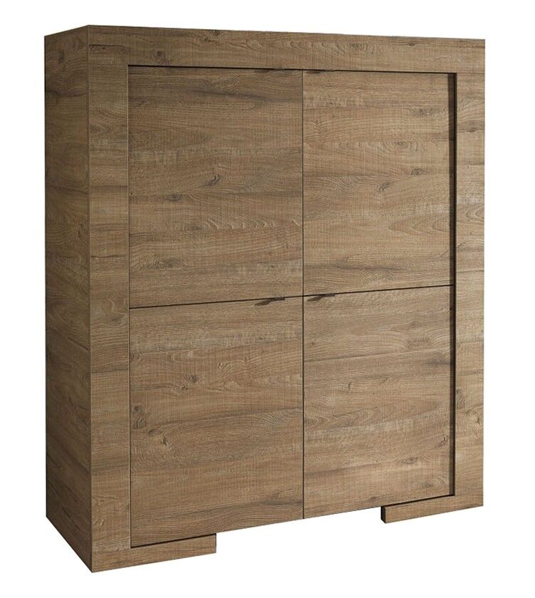 gdegdesign Buffet haut meuble de rangement couleur bois 4 portes - Karel