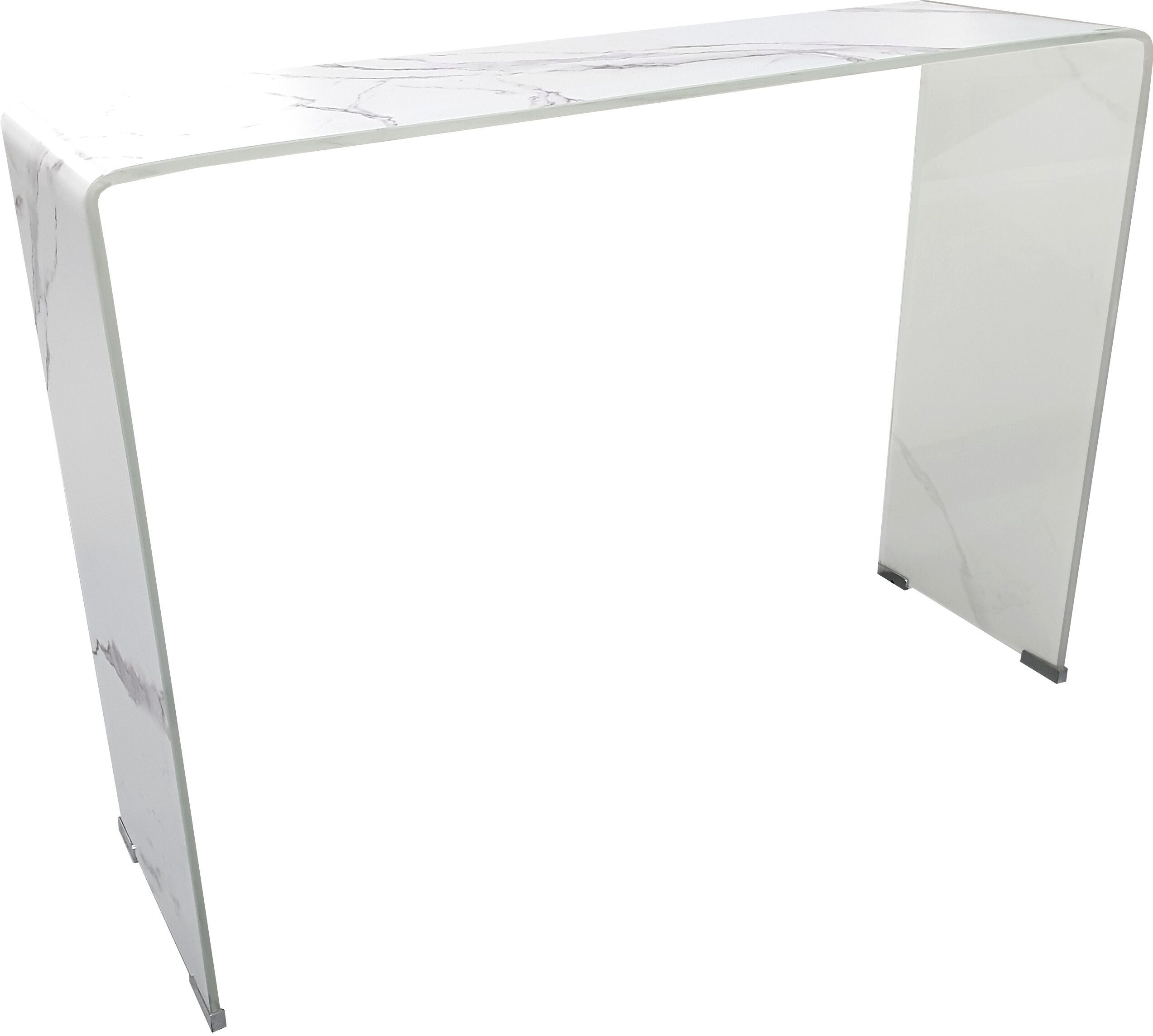 gdegdesign Console design verre trempé imitation marbre blanc - Kingston