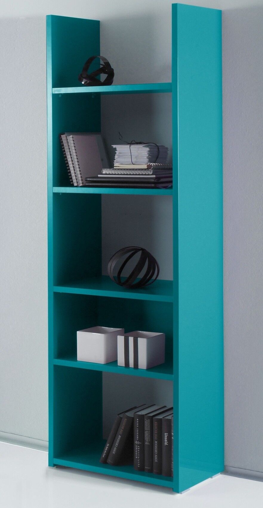 gdegdesign Bibliothèque étagère turquoise bleu 5 étagères - Mirko