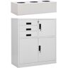 vidaXL Office Cabinet with Planter Box Light Grey 90x40x125 cm Steel