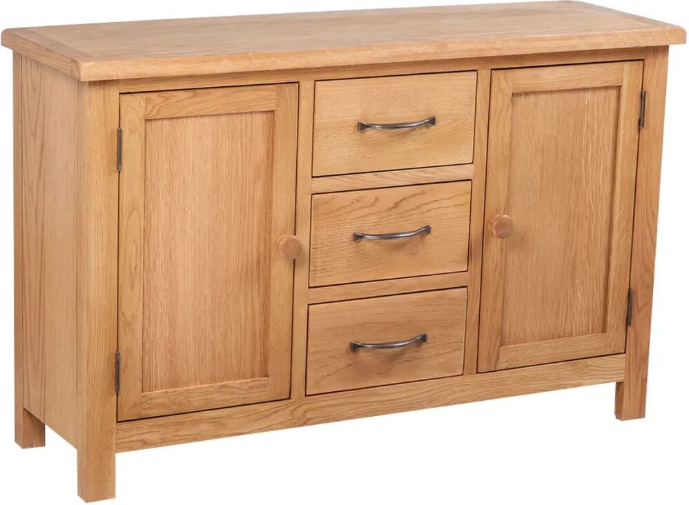 vidaXL Sideboard with 3 Drawers 110x33.5x70 cm Solid Oak Wood