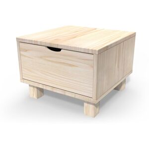 ABC MEUBLES Comodino in legno Cube + cassetto -  - Legno Grezzo