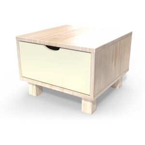 ABC MEUBLES Comodino in legno Cube + cassetto -  - Vernice Naturale/Avorio