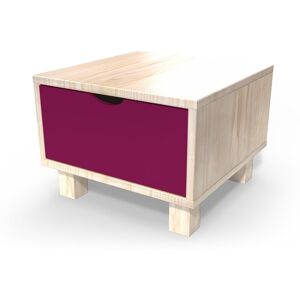 ABC MEUBLES Comodino in legno Cube + cassetto -  - Vernice Naturale/Prugna