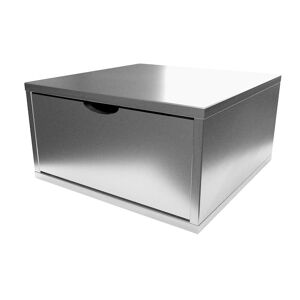 ABC MEUBLES Cubo di legno 50x50 cm + cassetto -  - Grigio alluminio