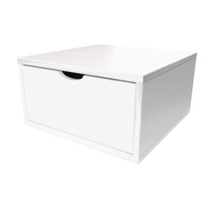 ABC MEUBLES Cubo di legno 50x50 cm + cassetto -  - Bianco