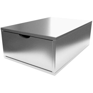 ABC MEUBLES Cubo di legno 75x50 cm + cassetto -  - Grigio alluminio