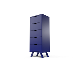 ABC MEUBLES Comò scandinavo in legno 5 cassetti Viking -  - Blu scuro