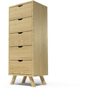 ABC MEUBLES Comò scandinavo in legno 5 cassetti Viking -  - Miele