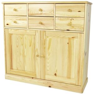 ABC MEUBLES Credenza legno 2 ante + 6 cassetti Boreal -  - Vernice Naturale