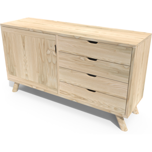 ABC MEUBLES Credenza scandinava legno Viking -  - Legno Grezzo