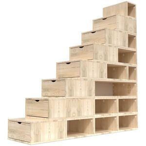 ABC MEUBLES Scala cubo di riordino 200 cm -  - Vernice Naturale