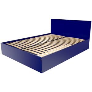 ABC MEUBLES Letto a cassettone in legno a 2 posti con testata - 140x200 - Blu scuro