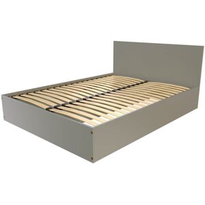 ABC MEUBLES Letto a cassettone in legno a 2 posti con testata - 140x200 - Grigio