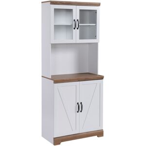 Homcom Credenza Cucina in MDF con Armadietti a 2 Ante e Piano di Lavoro, 80x39.5x176 cm