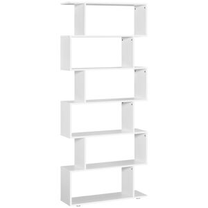 Homcom Libreria di Design Mobili Ufficio Scaffale in Legno 80x24x191cm Bianco Opaco