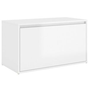 vidaXL Panca da Ingresso 80x40x45 cm Bianco Lucido Legno Multistrato