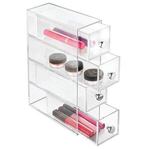 iDesign Portaposate cassetto, Grandi separatori cassetti in plastica con 4  scomparti, Organizer cassetti ideali per posate