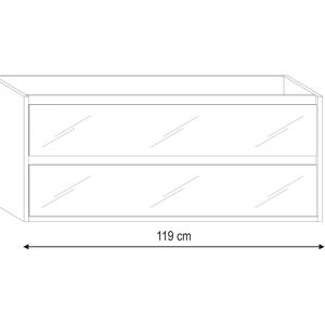 Leroy Merlin Base per mobile bagno Loto 2 cassetti 2 ante L 119 x P 45.5 x H 50 cm laccato grigio con frontali in vetro lucido