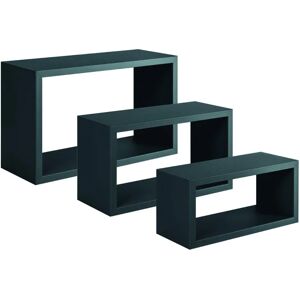 SPACEO Mensola a muro Tris  rettangolare in mdf L 45 x H 27 x P 15.5 cm nero, 3 pezzi