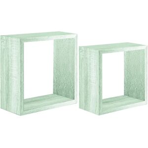 SPACEO Mensola a muro Bis  cubo in mdf L 35 x H 35 x P 23.7 cm rovere sbiancato, 2 pezzi