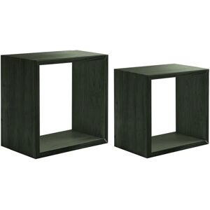 SPACEO Mensola a muro Bis  cubo in mdf L 35 x H 35 x P 23.7 cm rovere scuro, 2 pezzi