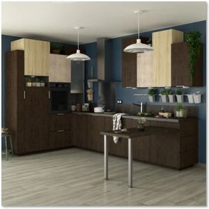 DELINIA ID Fianco per mobile cucina  rovere moro L 9 x H 76.8 cm