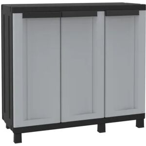 TERRY STORAGE Armadio basso Twist Black 102B interno / esterno in resina, grigio L 102 x H 91.5 x P 39 cm, 3 ante