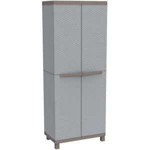 TERRY STORAGE Armadio spogliatoio C-Rattan 2680 interno / esterno in resina, grigio chiaro e tortora L 68 x H 170 x P 39 cm, 2 ante